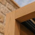 Pergola bioclimatique adossée 4x3m en aluminium effet bois