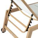 Lot de 2 bains de soleil en aluminium effet bois avec roues, inclinables 5 positions