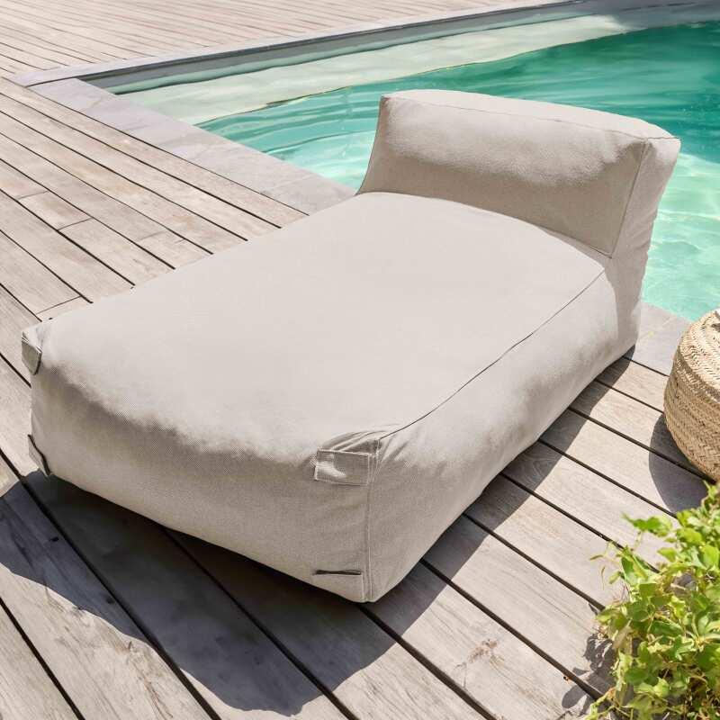 Salon de jardin modulable avec 1 fauteuil d'angle et 1 méridienne