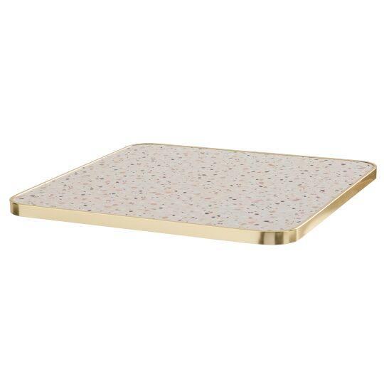 Plateau de table carré en contreplaqué avec revêtement stratifié et bords en aluminium 60 x 60 cm | Oviala