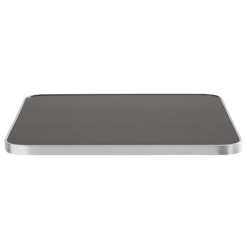 Plateau de table carré en contreplaqué avec revêtement stratifié et bords en aluminium 60 x 60 cm