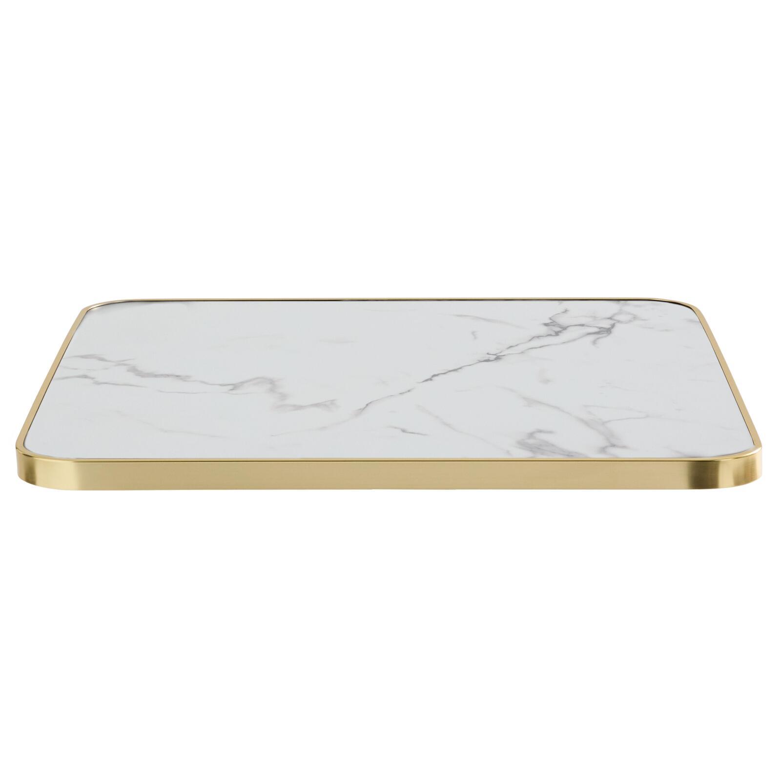 Plateau de table carré en contreplaqué avec revêtement stratifié et bords en aluminium 60 x 60 cm