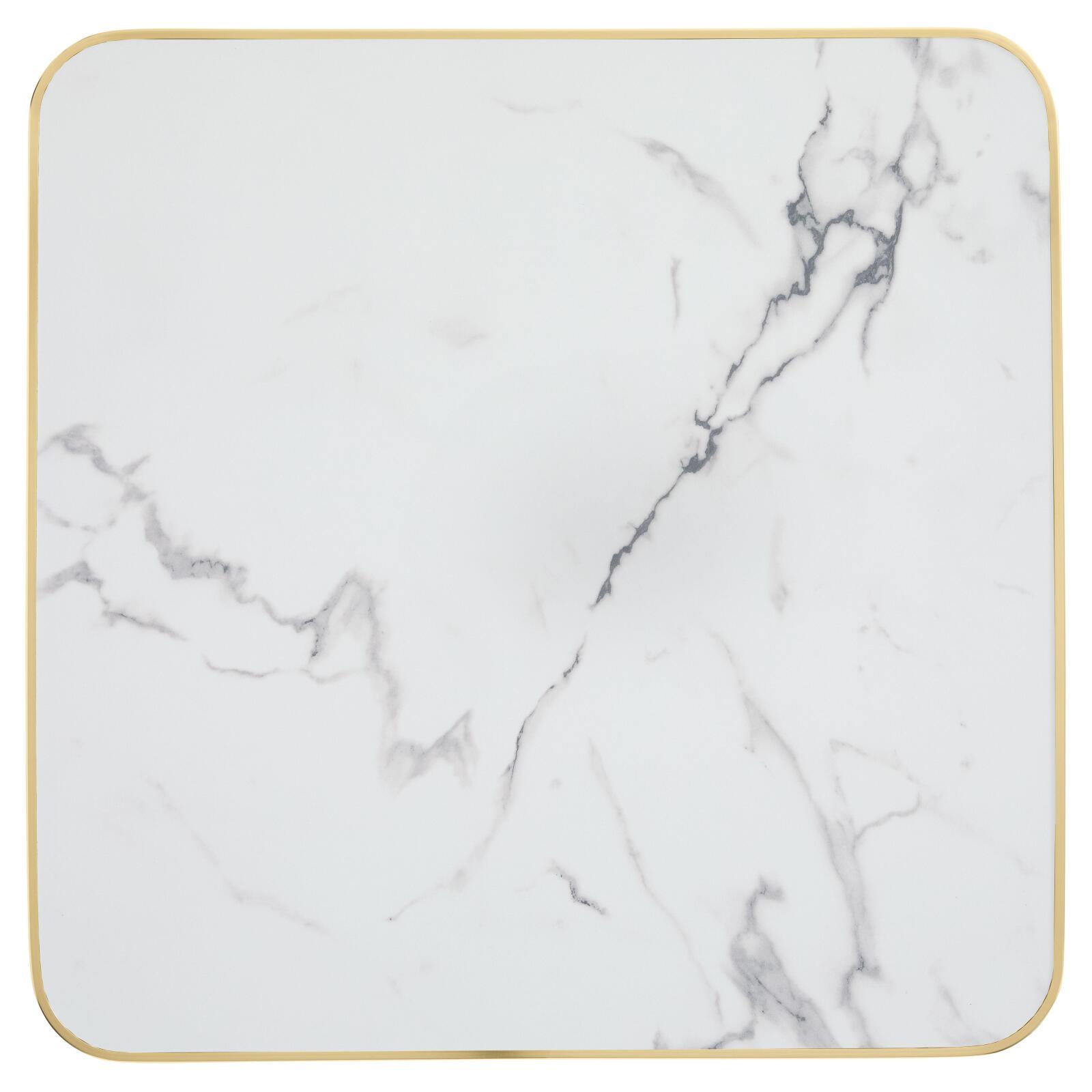 Plateau de table carré en contreplaqué avec revêtement stratifié et bords en aluminium 60 x 60 cm