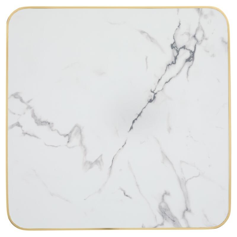 Plateau de table carré en contreplaqué avec revêtement stratifié et bords en aluminium 60 x 60 cm