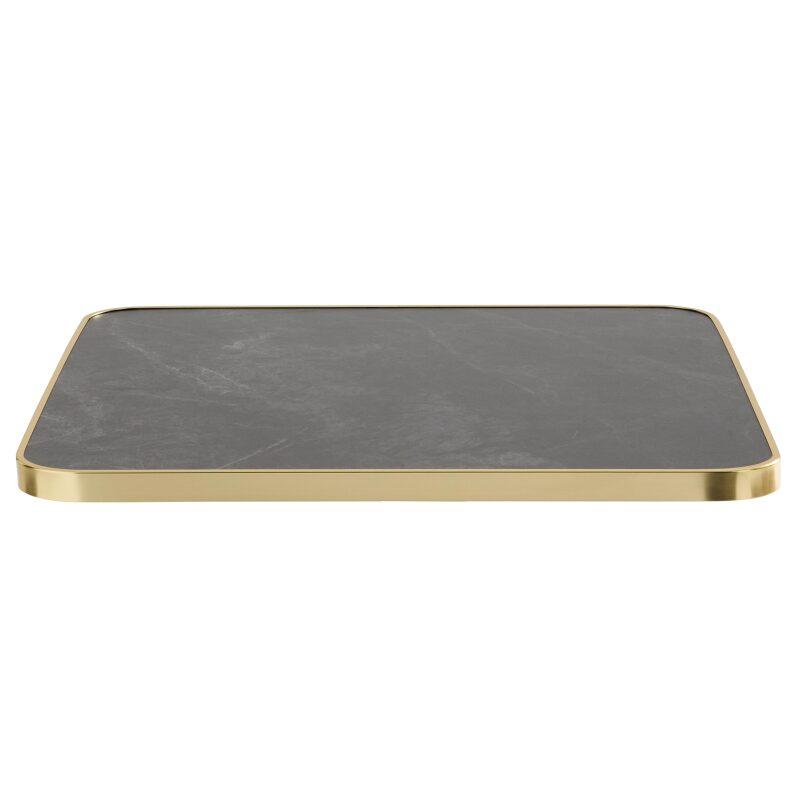 Plateau de table carré en contreplaqué avec revêtement stratifié et bords en aluminium 60 x 60 cm