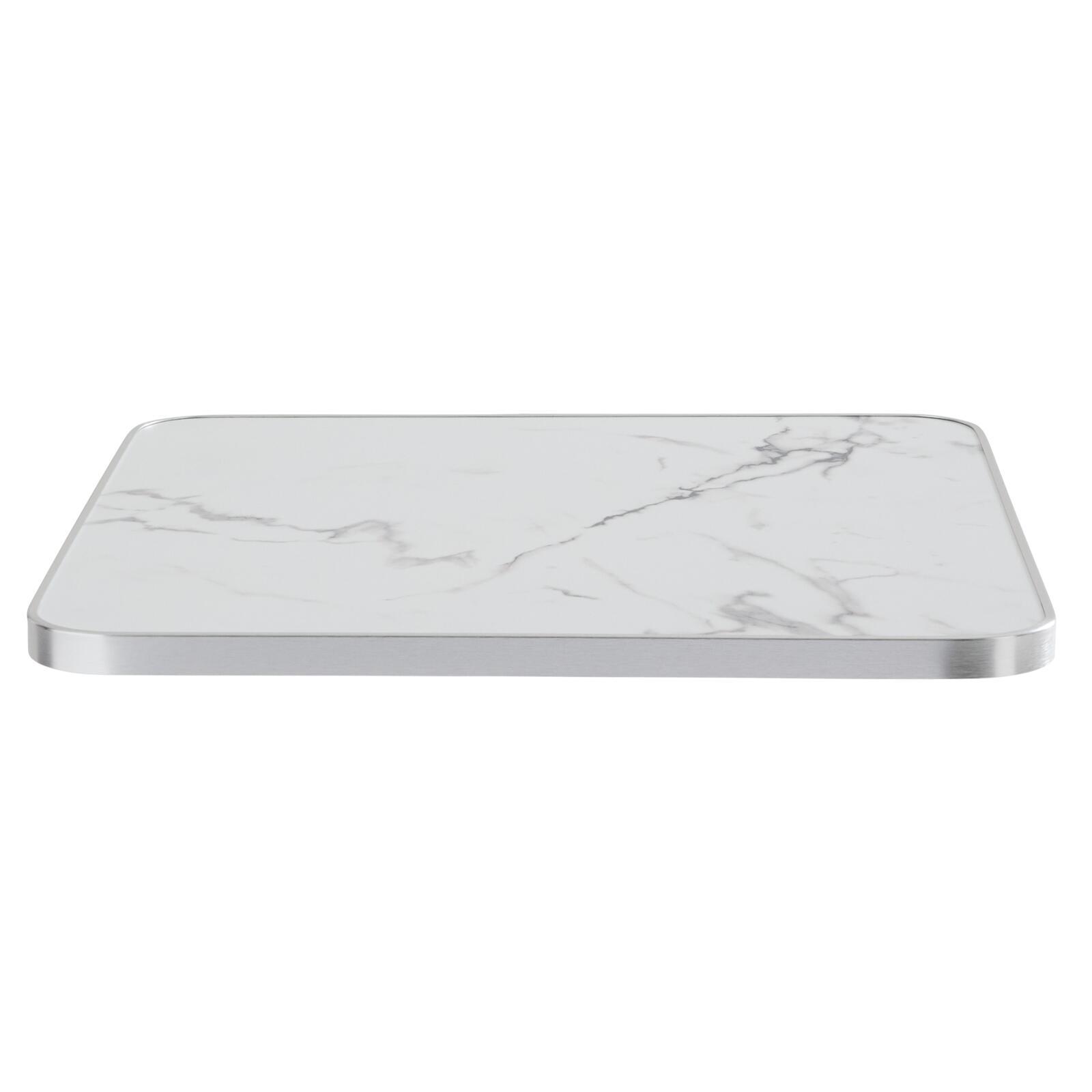 Plateau de table carré en contreplaqué avec revêtement stratifié et bords en aluminium 60 x 60 cm