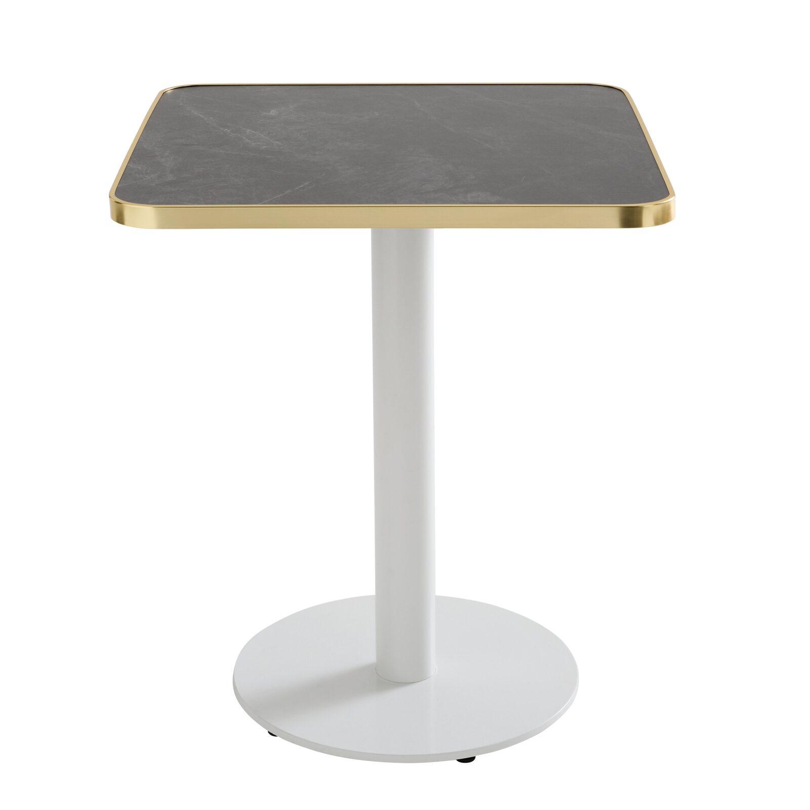 Plateau de table carré en contreplaqué avec revêtement stratifié et bords en aluminium 60 x 60 cm