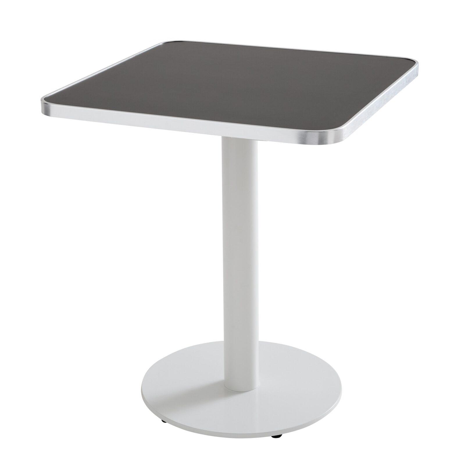 Plateau de table carré en contreplaqué avec revêtement stratifié et bords en aluminium 60 x 60 cm