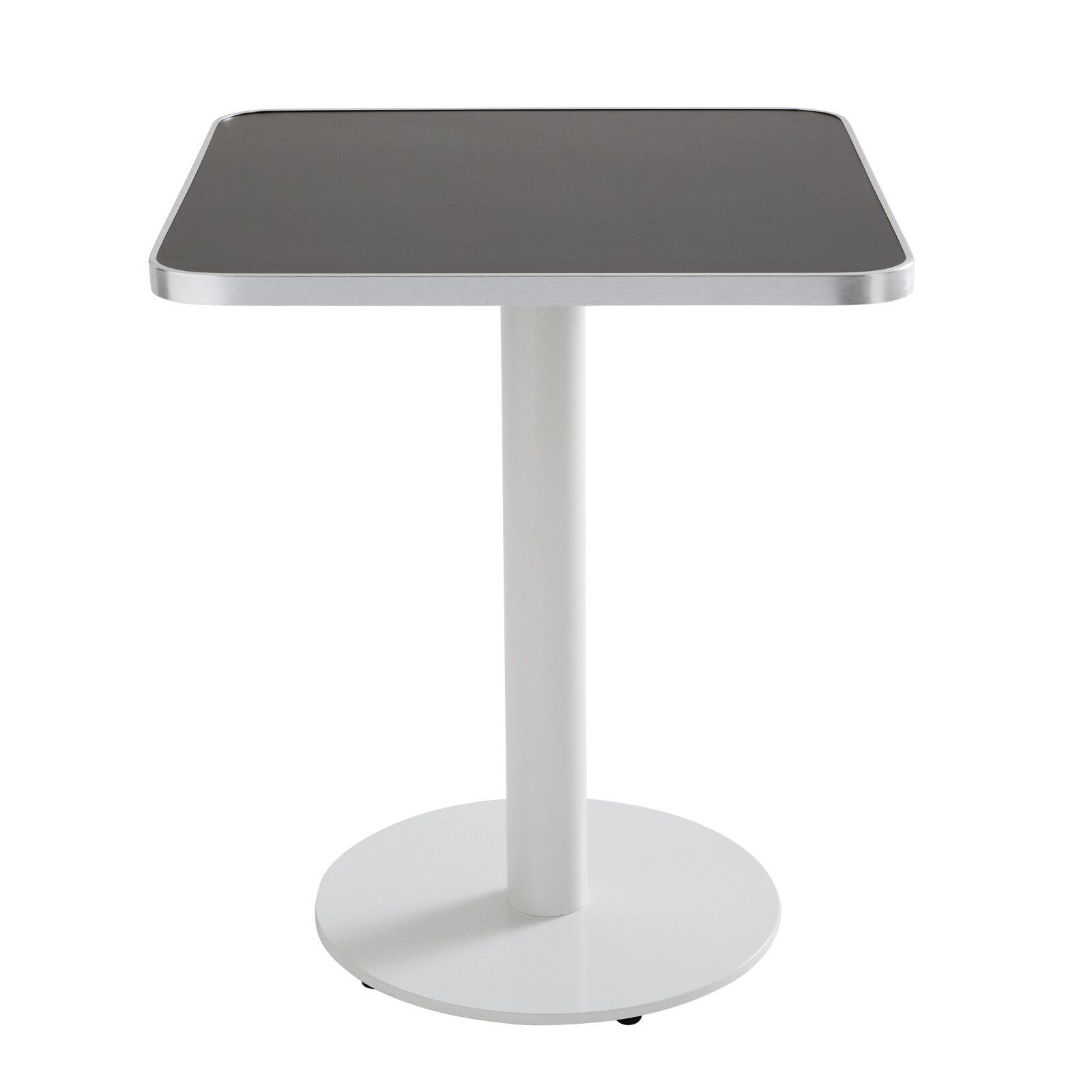 Plateau de table carré en contreplaqué avec revêtement stratifié et bords en aluminium 60 x 60 cm