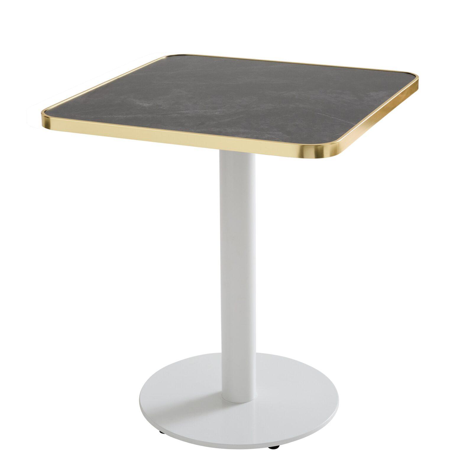 Plateau de table carré en contreplaqué avec revêtement stratifié et bords en aluminium 60 x 60 cm
