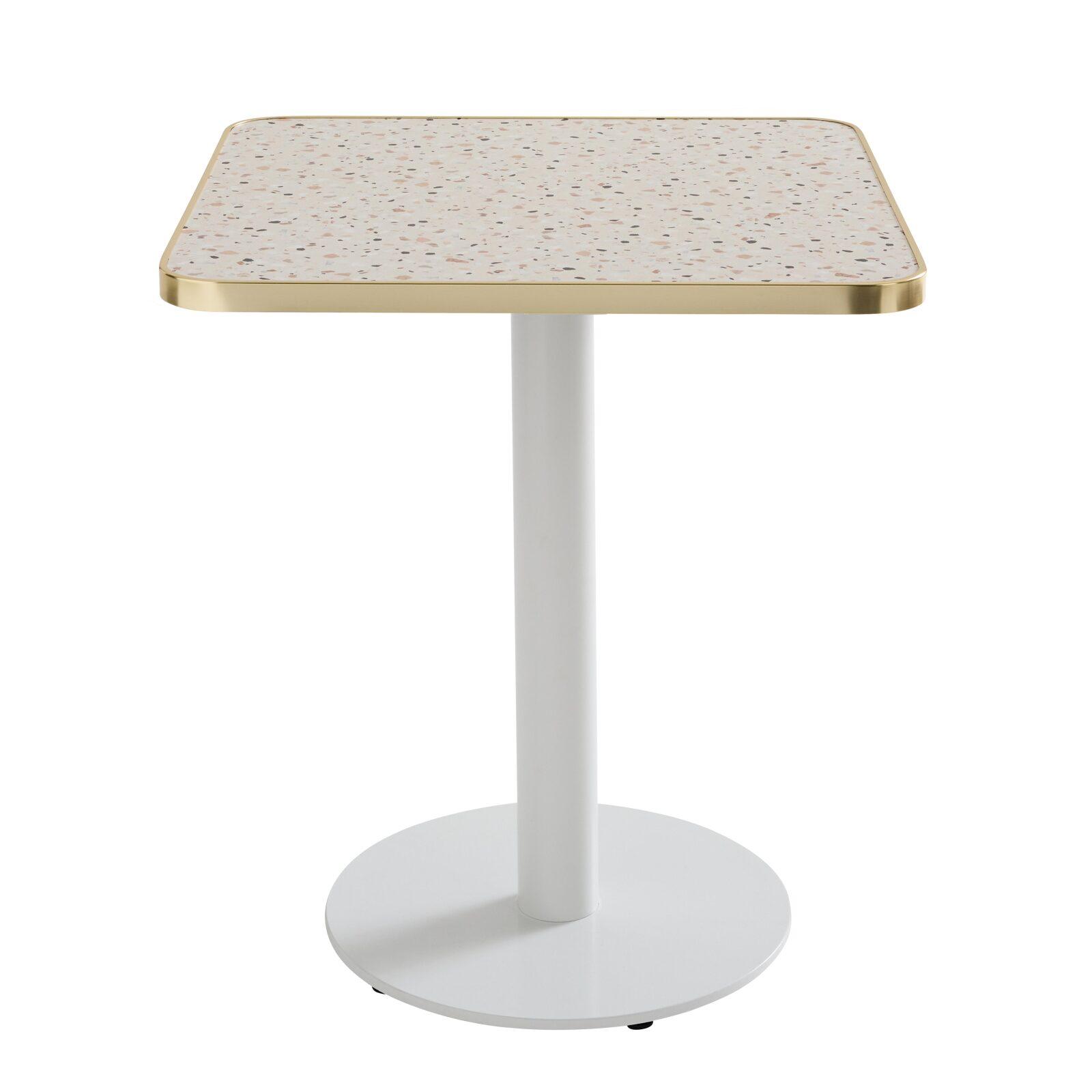 Plateau de table carré en contreplaqué avec revêtement stratifié et bords en aluminium 60 x 60 cm