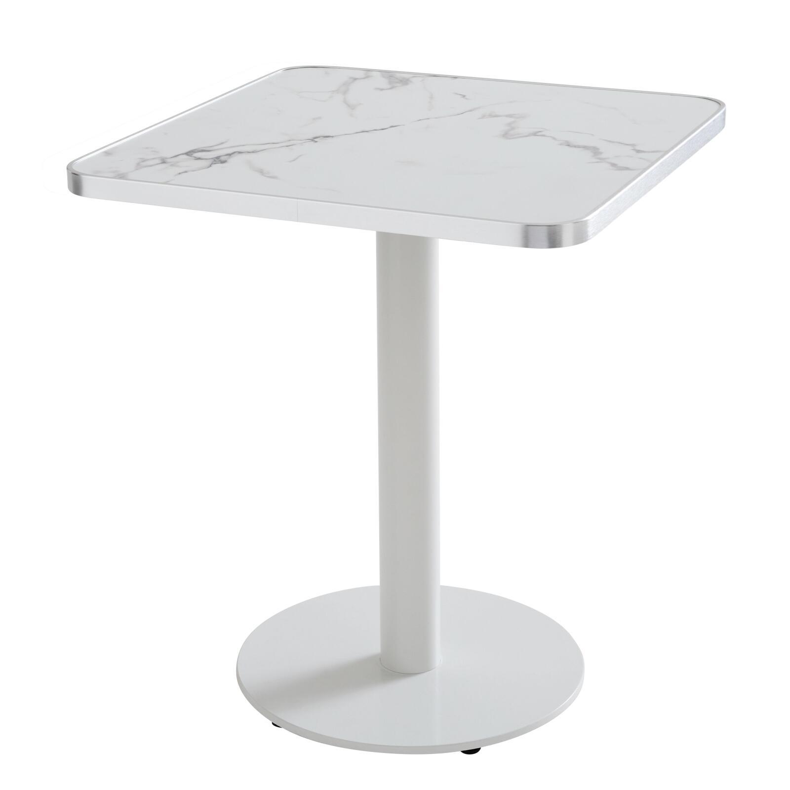 Plateau de table carré en contreplaqué avec revêtement stratifié et bords en aluminium 60 x 60 cm