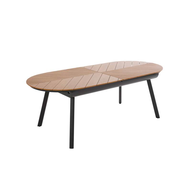 Table de jardin extensible rectangulaire (220/280 x 100 x 76 cm) en aluminium et polywood