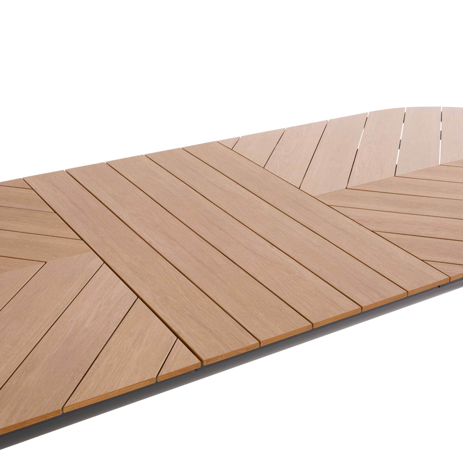 Table de jardin extensible rectangulaire (220/280 x 100 x 76 cm) en aluminium et polywood 