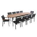 Table de jardin extensible rectangulaire (220/280 x 100 x 76 cm) en aluminium et polywood