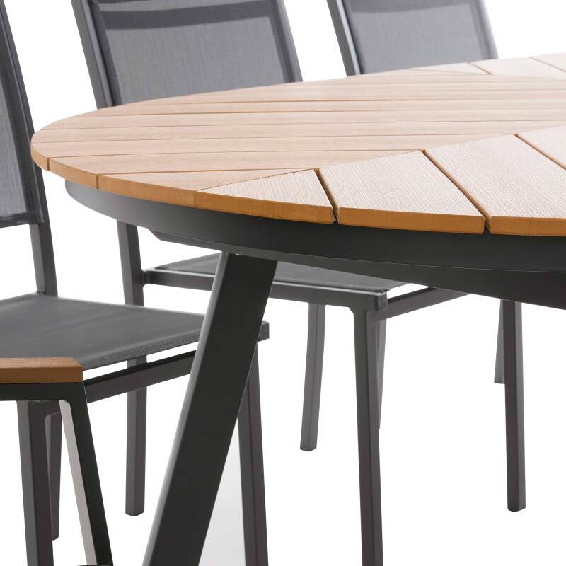 Table de jardin extensible rectangulaire (220/280 x 100 x 76 cm) en aluminium et polywood