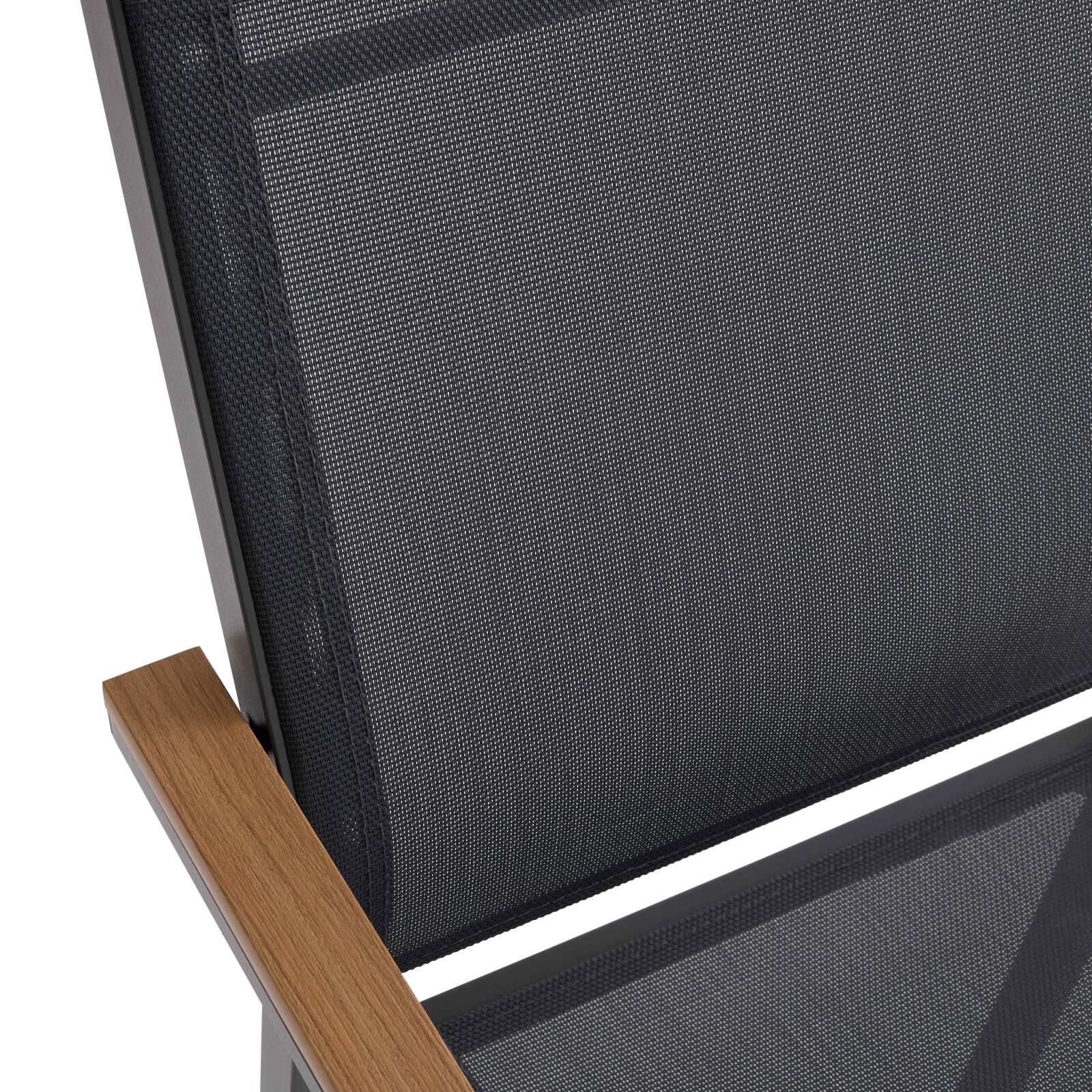 Chaise de jardin en aluminium et textilène avec accoudoirs