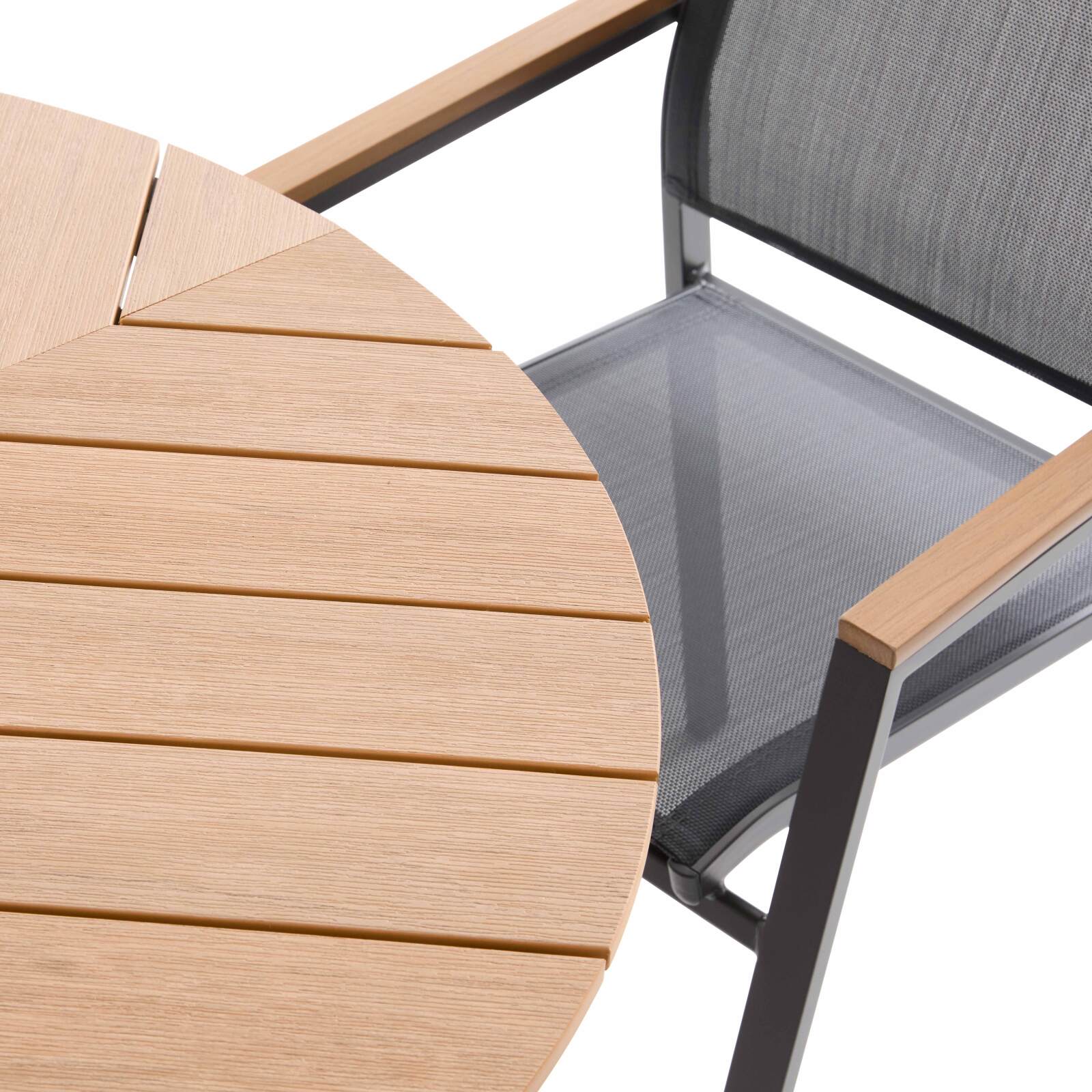 Chaise de jardin en aluminium et textilène avec accoudoirs