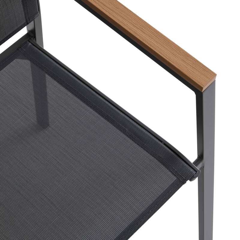 Table de jardin extensible rectangulaire en polywood 180/220 cm avec 6 chaises et 2 chaises avec accoudoirs