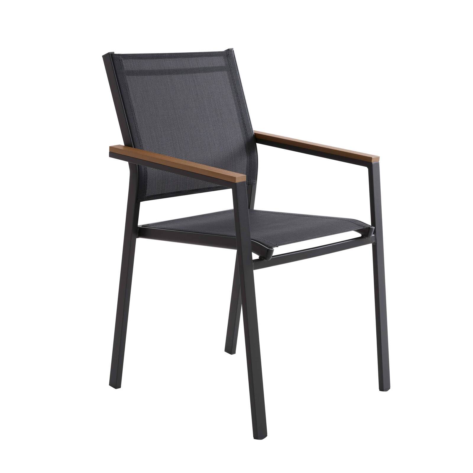 Table de jardin extensible rectangulaire en polywood 220/280 cm avec 8 chaises et 2 chaises avec accoudoirs