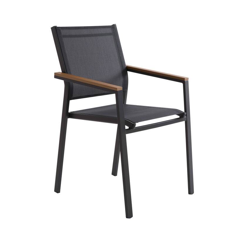 Table de jardin extensible rectangulaire en polywood 220/280 cm avec 8 chaises et 2 chaises avec accoudoirs