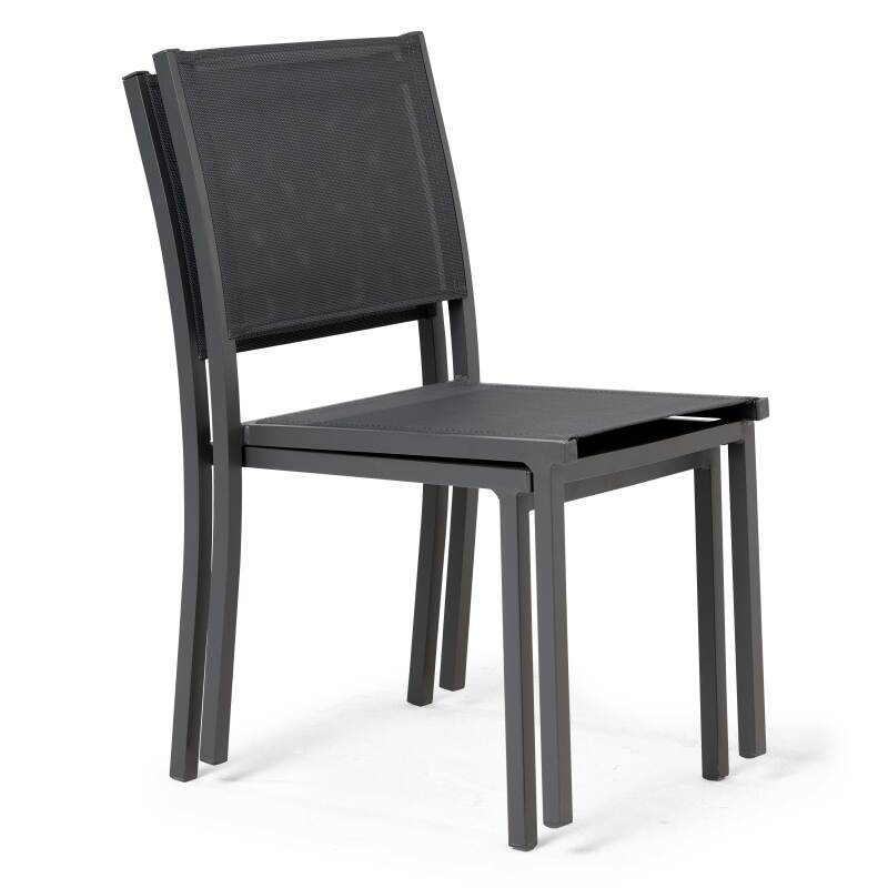 Table de jardin extensible rectangulaire en polywood 220/280 cm avec 8 chaises et 2 chaises avec accoudoirs