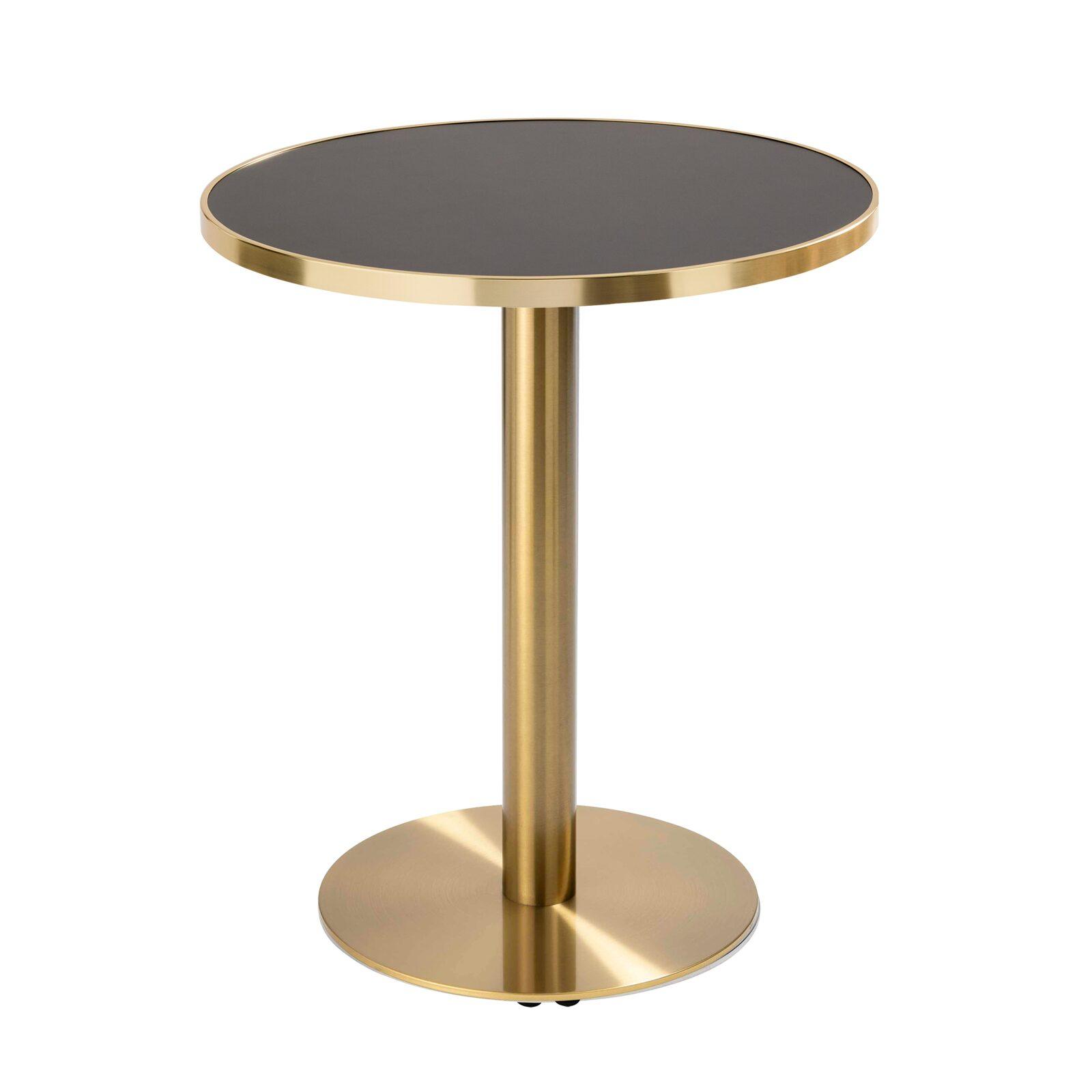 Table à manger ronde Ø 60 cm en contreplaqué avec revêtement stratifié et bords en aluminium