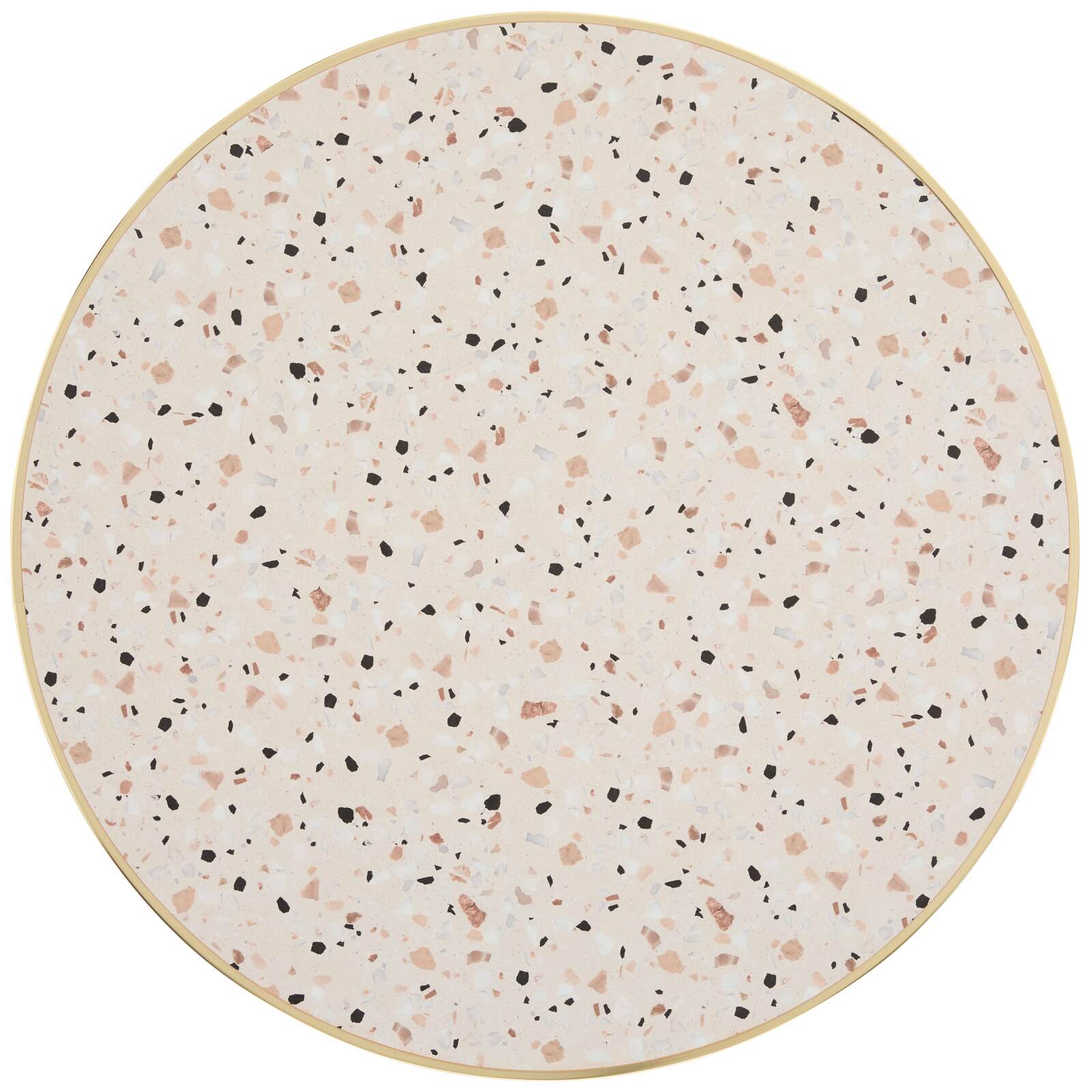 Table à manger ronde Ø 60 cm en contreplaqué avec revêtement stratifié et bords en aluminium