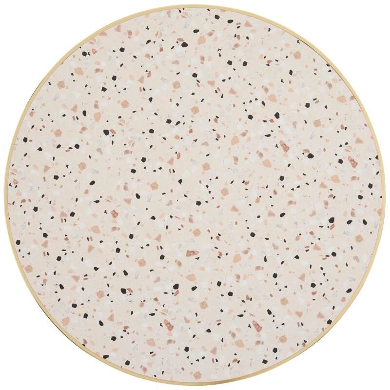 Table à manger ronde Ø 60 cm en contreplaqué avec revêtement stratifié et bords en aluminium