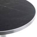 Table à manger ronde Ø 60 cm en contreplaqué avec revêtement stratifié et bords en aluminium