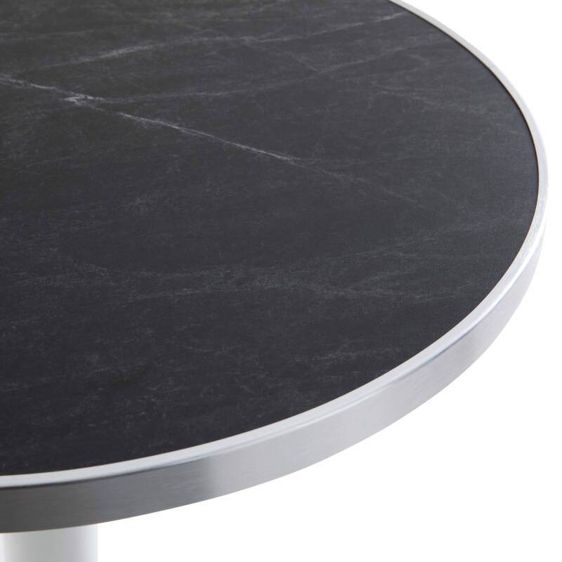 Table à manger ronde Ø 60 cm en contreplaqué avec revêtement stratifié et bords en aluminium (3/7)