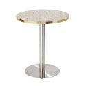 Table à manger ronde Ø 60 cm en contreplaqué avec revêtement stratifié et bords en aluminium