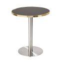 Table à manger ronde Ø 60 cm en contreplaqué avec revêtement stratifié et bords en aluminium