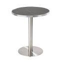 Table à manger ronde Ø 60 cm en contreplaqué avec revêtement stratifié et bords en aluminium