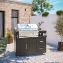 Cuisine extérieure acier 2 éléments avec barbecue