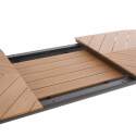 Table de jardin extensible rectangulaire en polywood 220/280 cm avec 8 chaises et 2 chaises avec accoudoirs