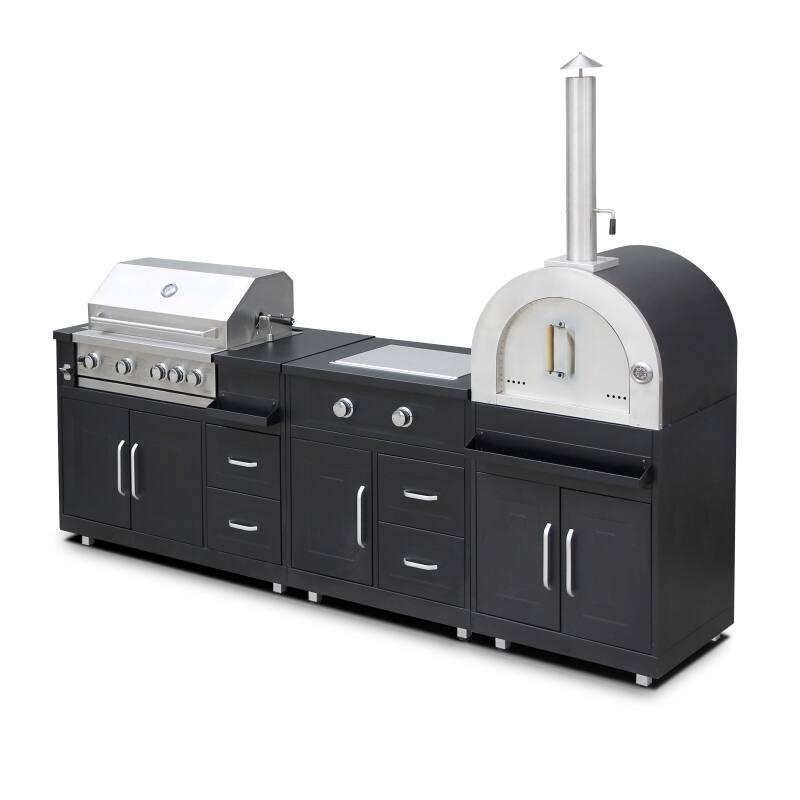 Cuisine extérieure en acier 3 éléments de cuisson