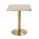 Table à manger 60 x 60 cm en contreplaqué avec revêtement stratifié et bords en aluminium