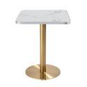 Table à manger 60 x 60 cm en contreplaqué avec revêtement stratifié et bords en aluminium