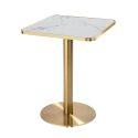 Table à manger 60 x 60 cm en contreplaqué avec revêtement stratifié et bords en aluminium