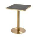 Table à manger 60 x 60 cm en contreplaqué avec revêtement stratifié et bords en aluminium