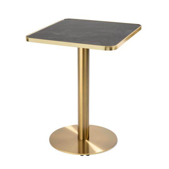 Table à manger 60 x 60 cm en contreplaqué avec revêtement stratifié et bords en aluminium