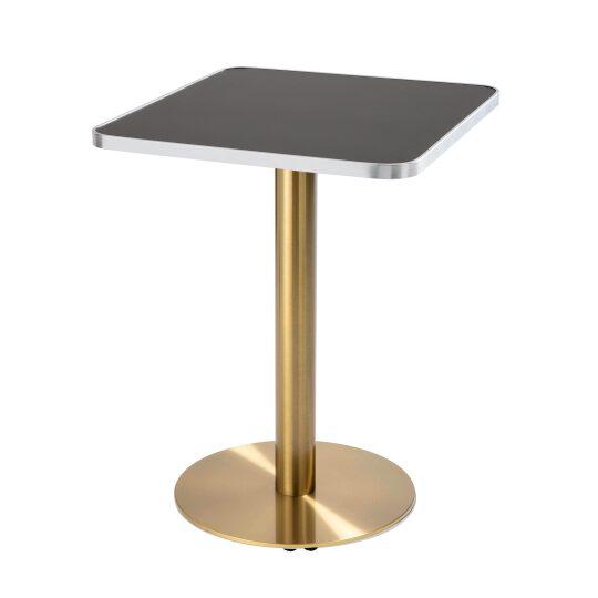 Table en stratifié 2 personnes avec bords en aluminium 60x60 cm | Oviala