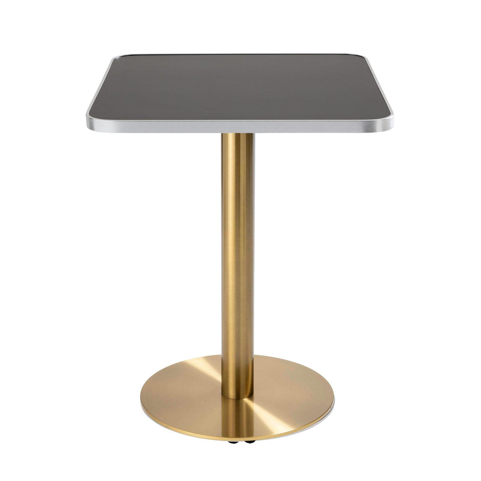 Table à manger 60 x 60 cm en contreplaqué avec revêtement stratifié et bords en aluminium