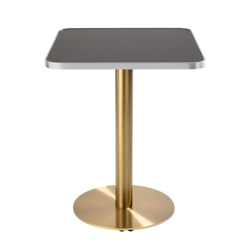 Table à manger 60 x 60 cm en contreplaqué avec revêtement stratifié et bords en aluminium