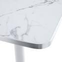 Table à manger 60 x 60 cm en contreplaqué avec revêtement stratifié et bords en aluminium