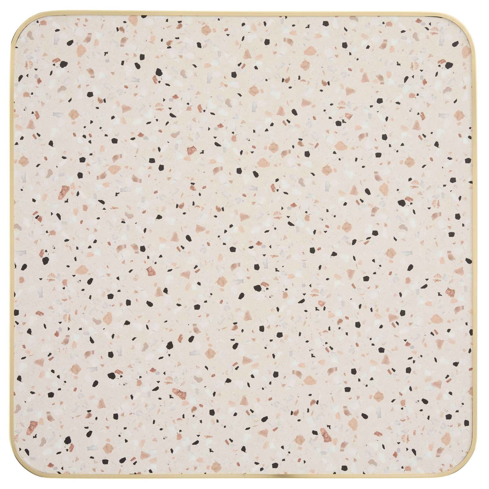 Table à manger 60 x 60 cm en contreplaqué avec revêtement stratifié et bords en aluminium