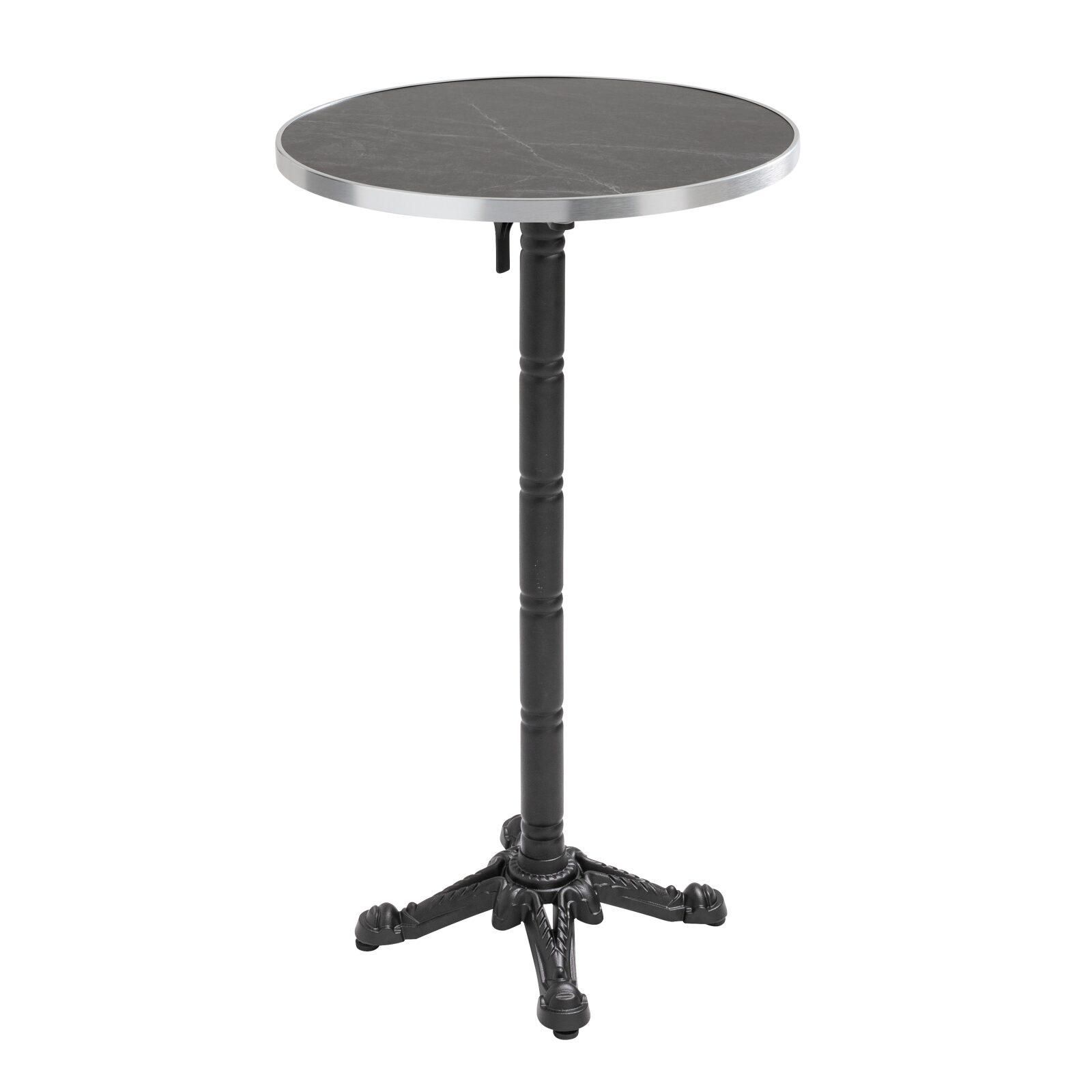 Table haute inclinable Ø 60 cm en contreplaqué avec revêtement stratifié et bords en aluminium
