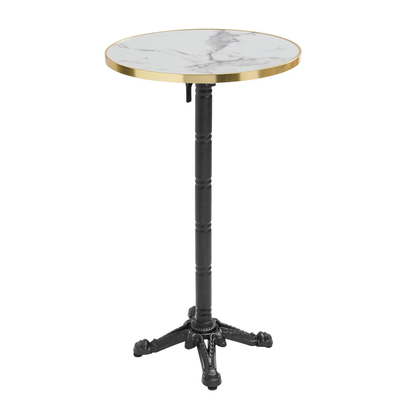 Table haute inclinable Ø 60 cm en contreplaqué avec revêtement stratifié et bords en aluminium