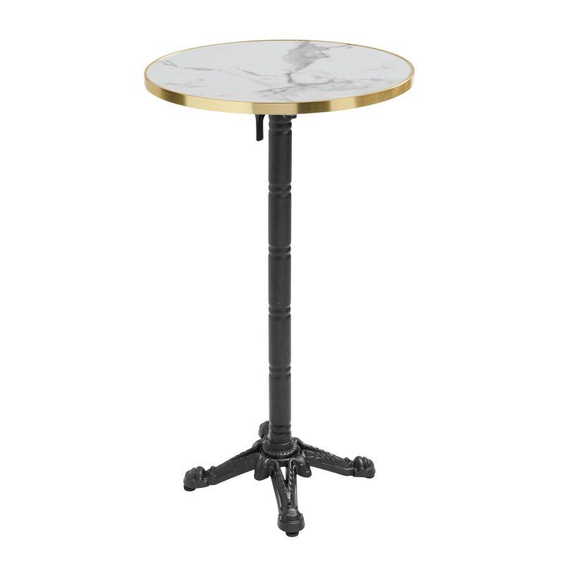 Table haute inclinable Ø 60 cm en contreplaqué avec revêtement stratifié et bords en aluminium